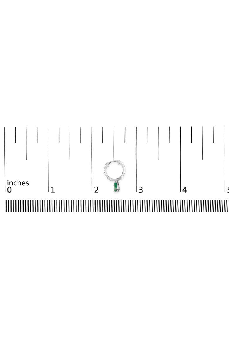 Haus of Brilliance 10K White Gold Oval Green Emerald and 1/8 Ct Diamond Drop Earrings, Alternate, color, White