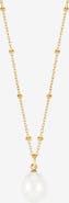 Dower & Hall Timeless Adjustable 8mm Oval White Pearl Pendant