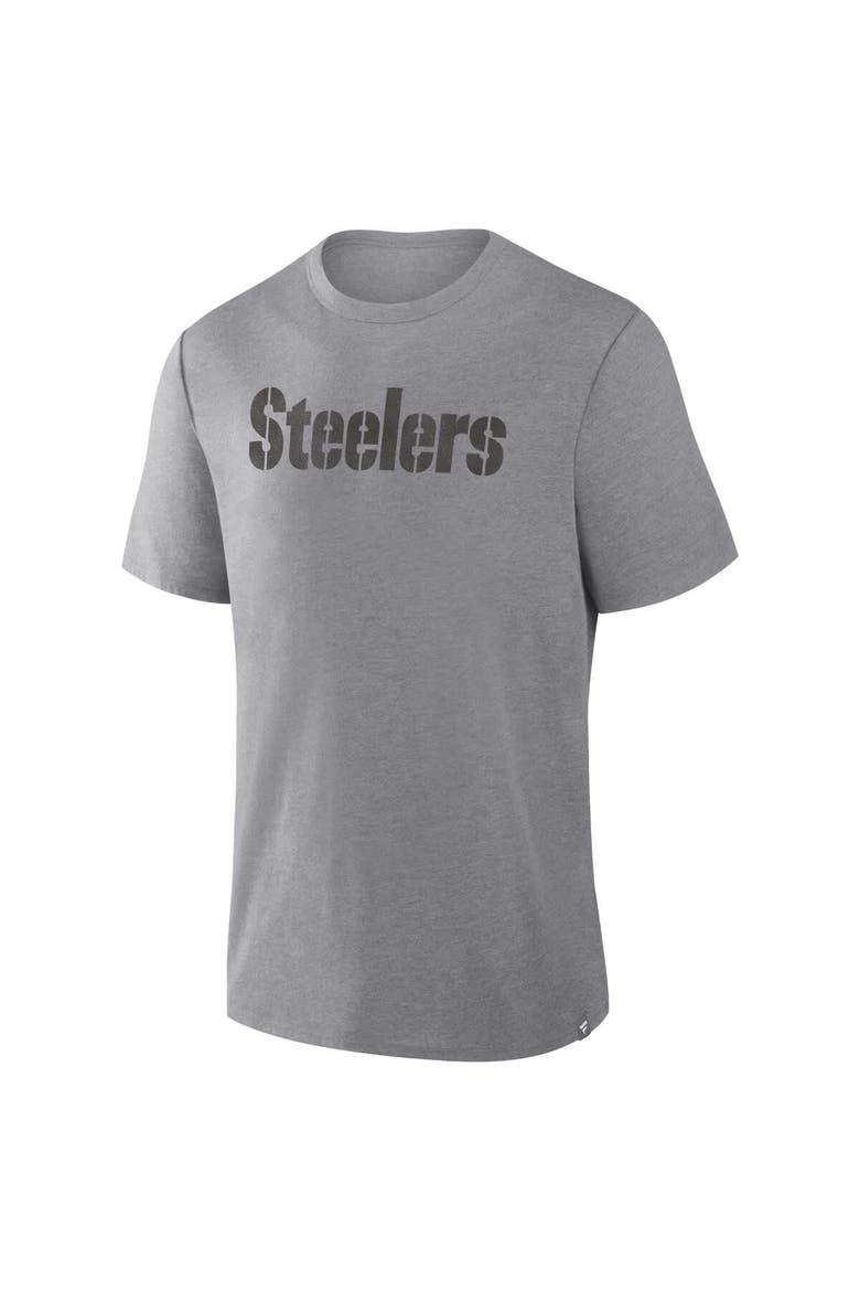 Men's Fanatics Heather Gray Pittsburgh Steelers Pass Rush Tri-Blend T-Shirt, Alternate, color, Heather Gray