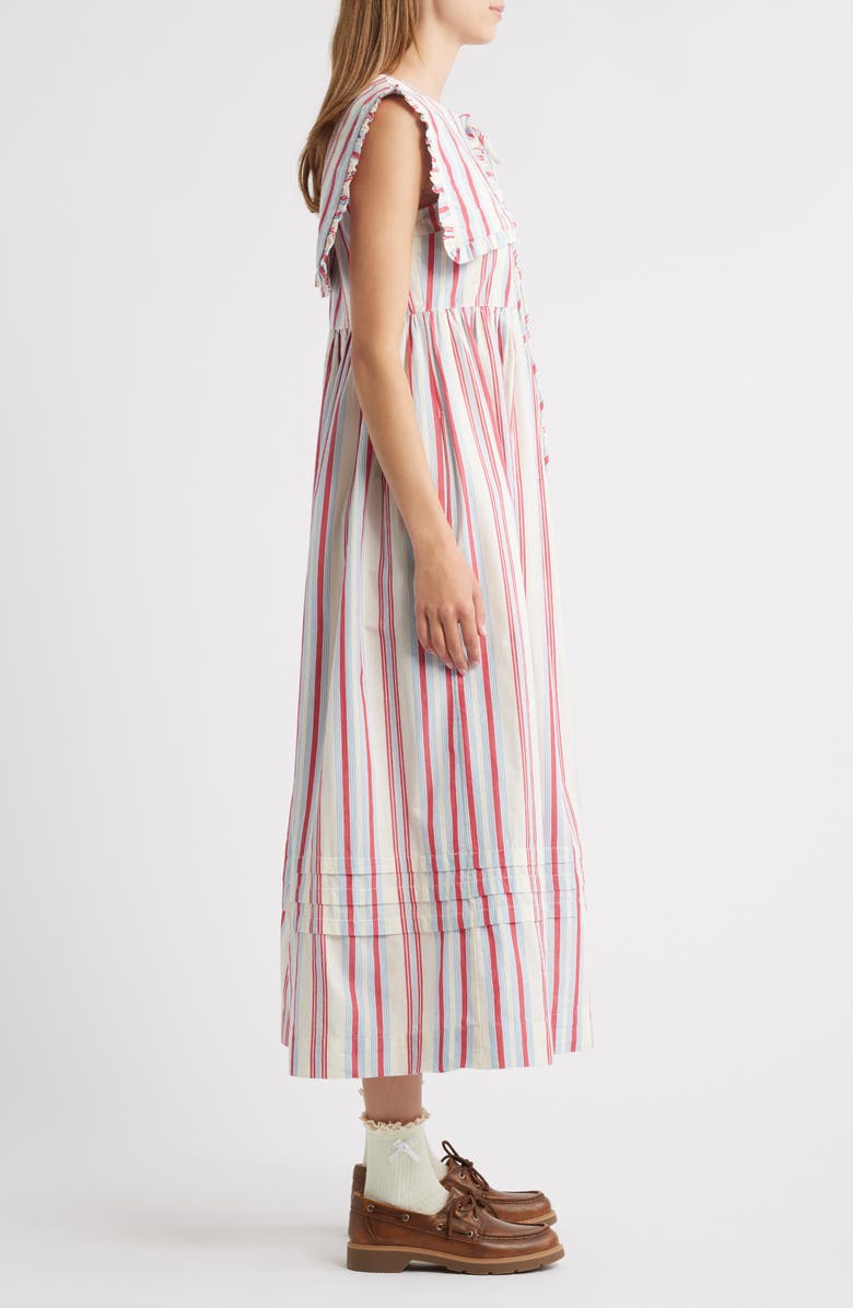 Damson Madder Josephine Stripe Organic Cotton Midi Dress, Alternate, color, 