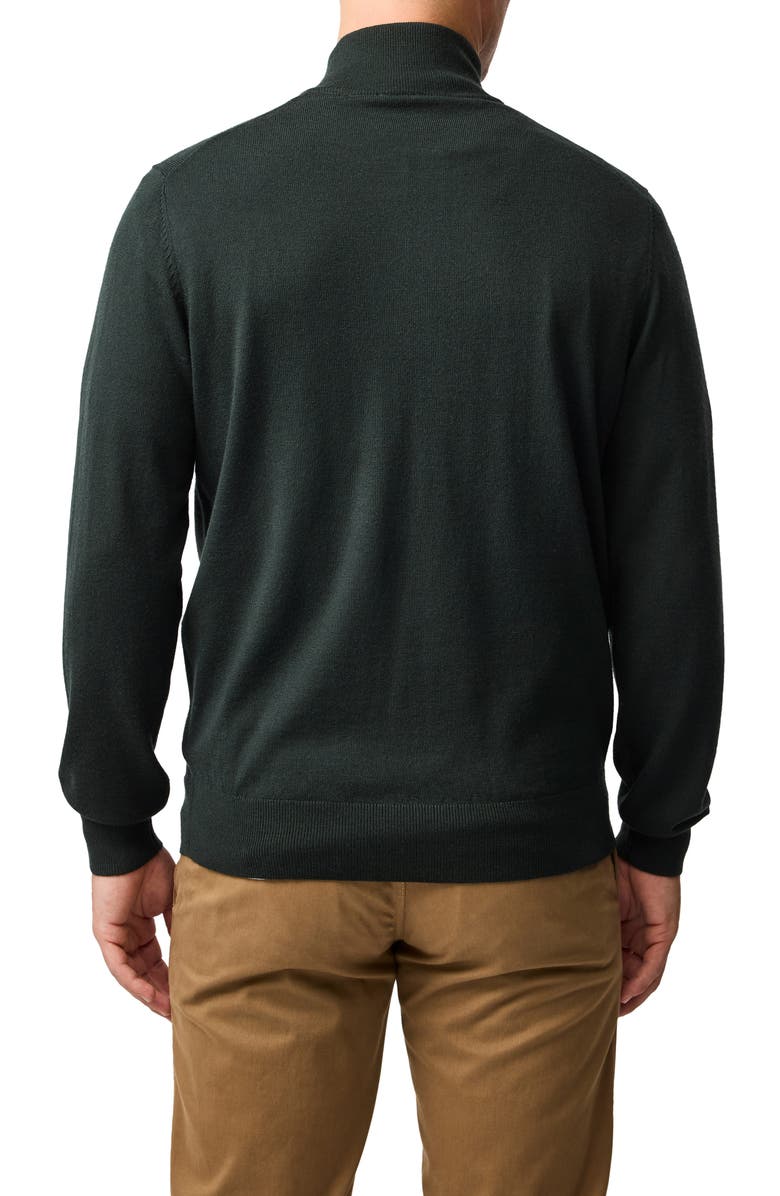 Rodd & Gunn Nobles Funnel Neck Merino Wool Half Zip Sweater, Alternate, color, Forest
