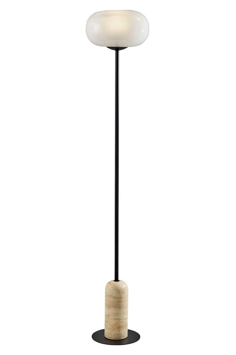 Byron Floor Lamp with Glass Globe Shade, Main, color, BLACK