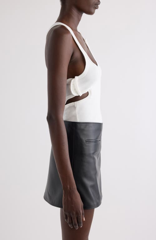 Shop Courrèges Double Buckle Rib Tank In Heritage White