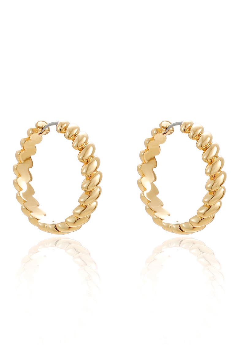 Twist Hoop Earrings, Alternate, color, GOLD