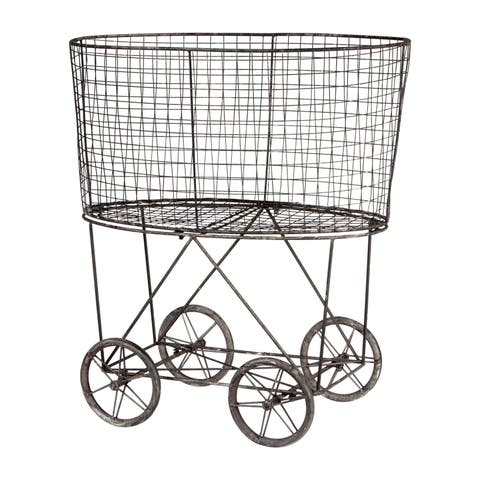 Rolling Laundry Cart with Rack