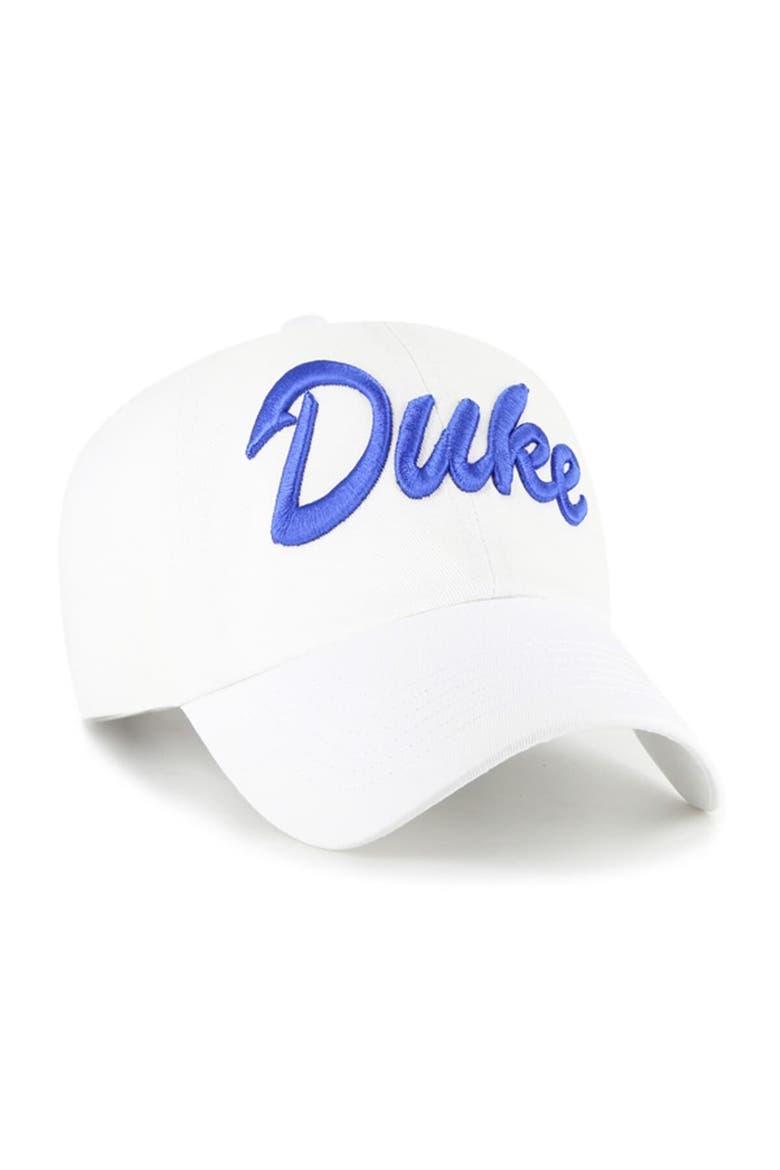 Men's '47 White Duke Blue Devils Clean Up Adjustable Hat, Alternate, color, White