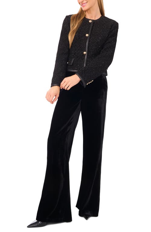 Ted Baker Sequin Plaid Knit Jacket In Black