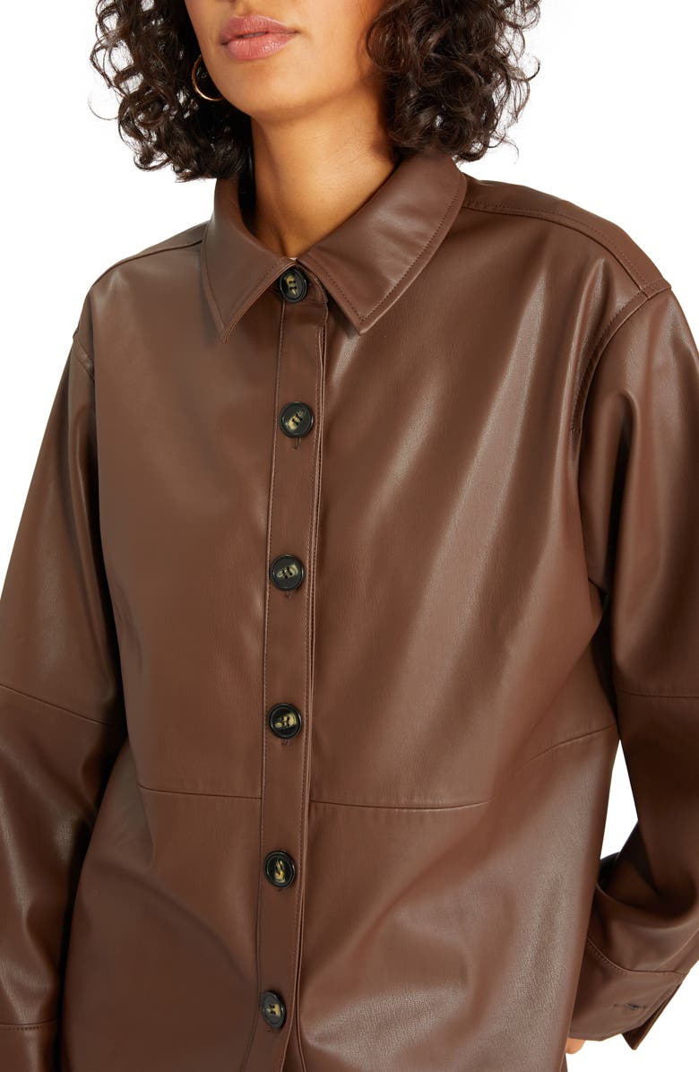 Sanctuary Sancturary Faux Leather Shacket, Alternate, color, 