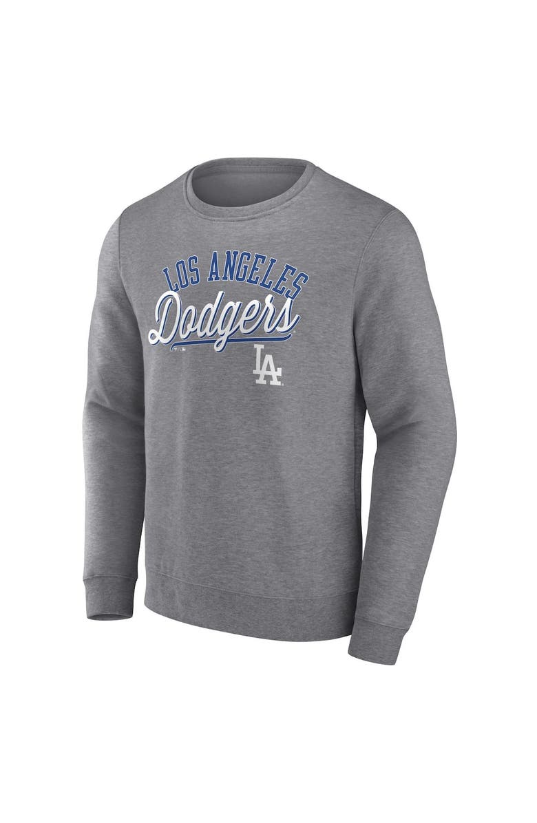 FANATICS Men's Fanatics Heather Gray Los Angeles Dodgers Simplicity Pullover Sweatshirt, Alternate, color, Heather Gray