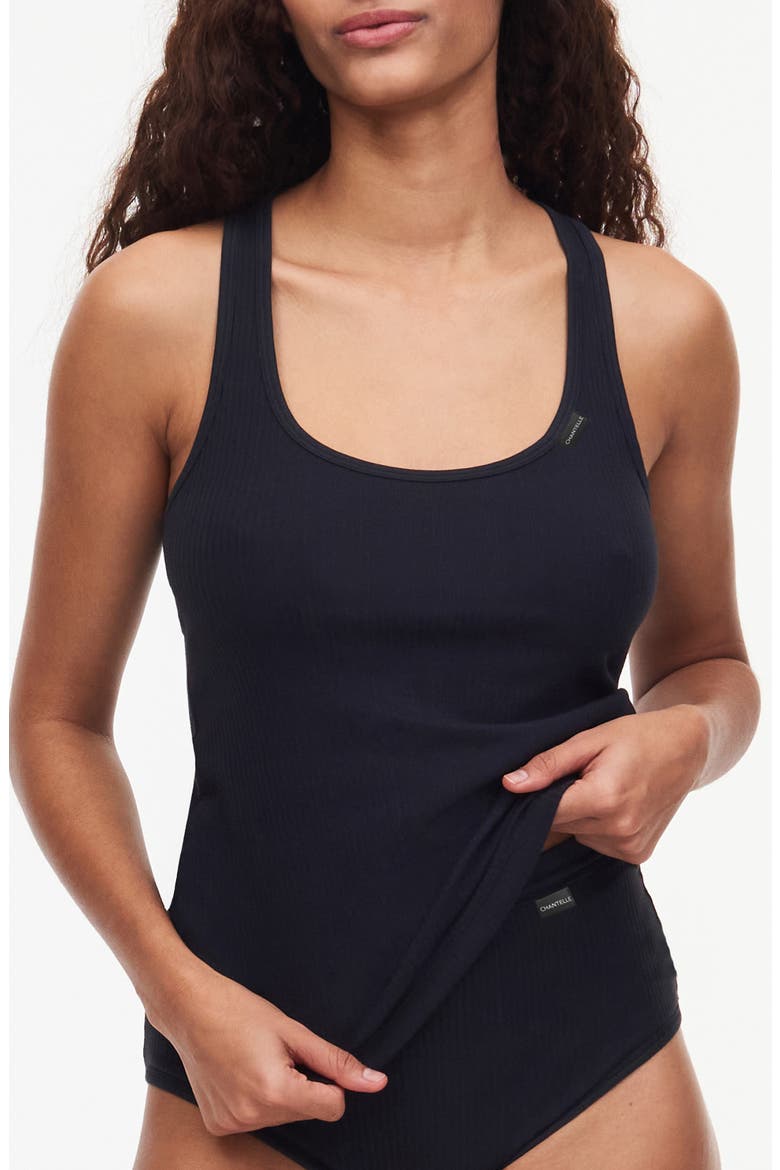 Cotton Comfort Racerback Organic Cotton Tank, Main, color, BLACK