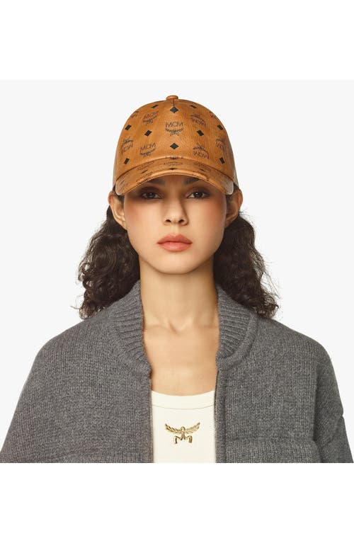 Mcm Classic Cap In Visetos In Cognac