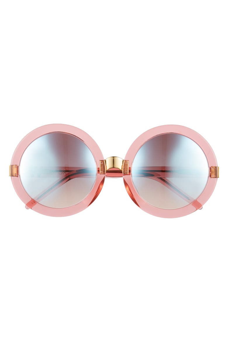 'Malibu Deluxe' 55mm Retro Sunglasses, Alternate, color, ROSEWATER/ SILVER MIRROR