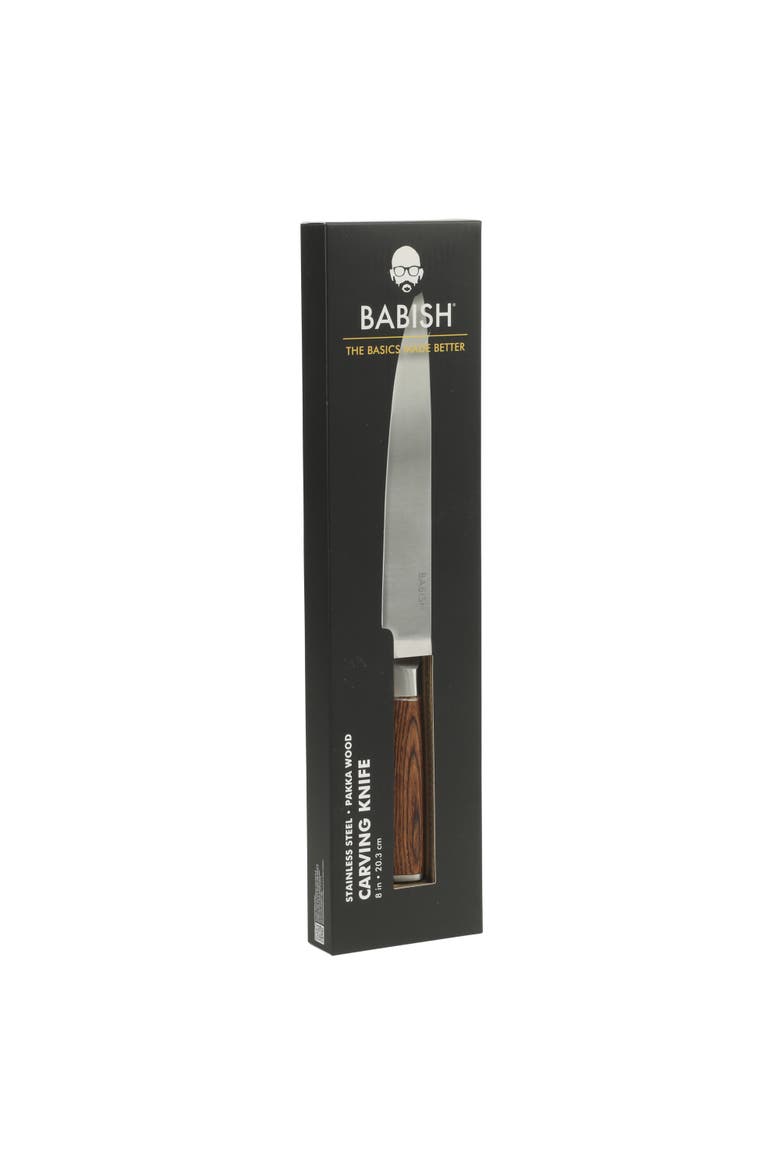 Carving Knife High Carbon 1.4116 German Steel Slicing Knife with Pakka Wood Handle, Alternate, color, Dark Brown
