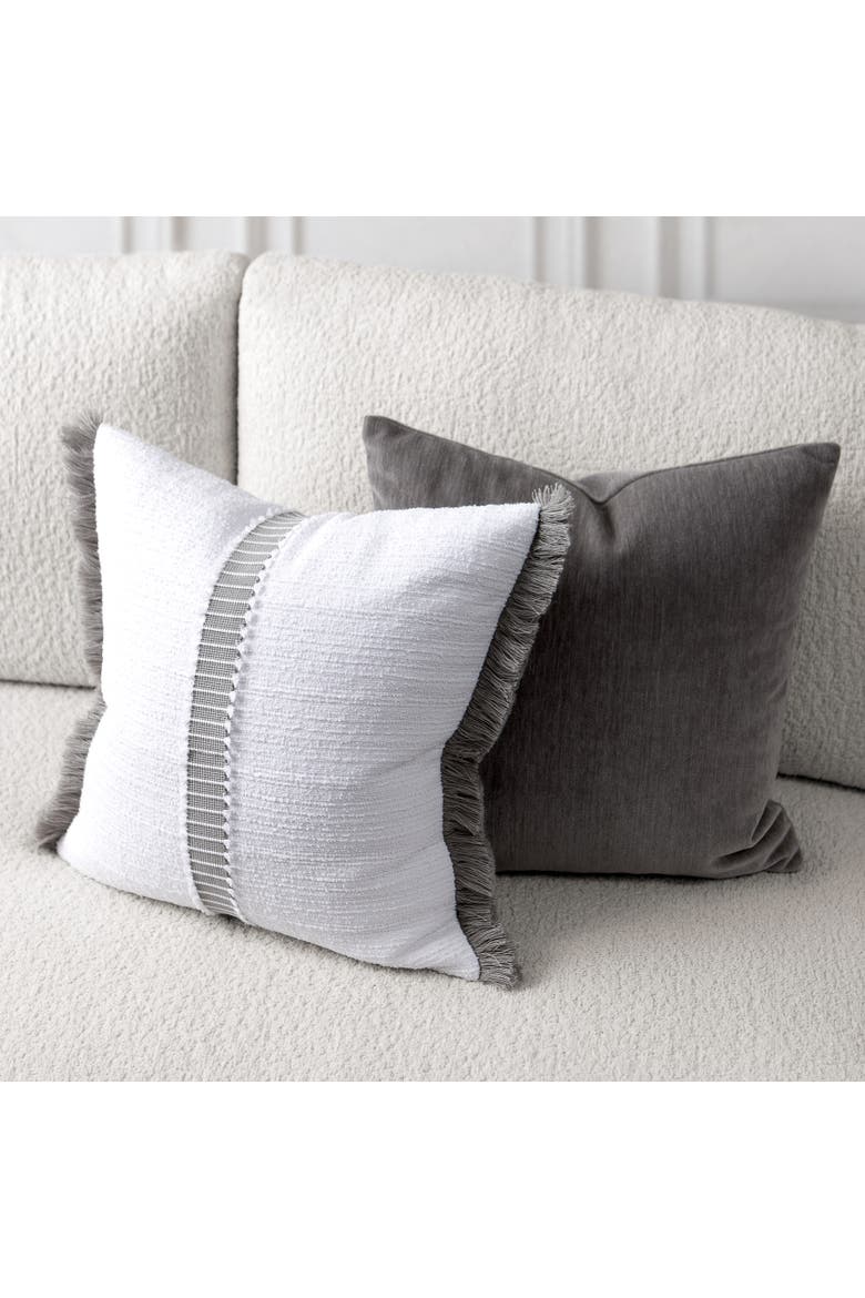 Deluxe Boucle Textured Indoor & Outdoor Woven Accent Pillow, Main, color, Cloud