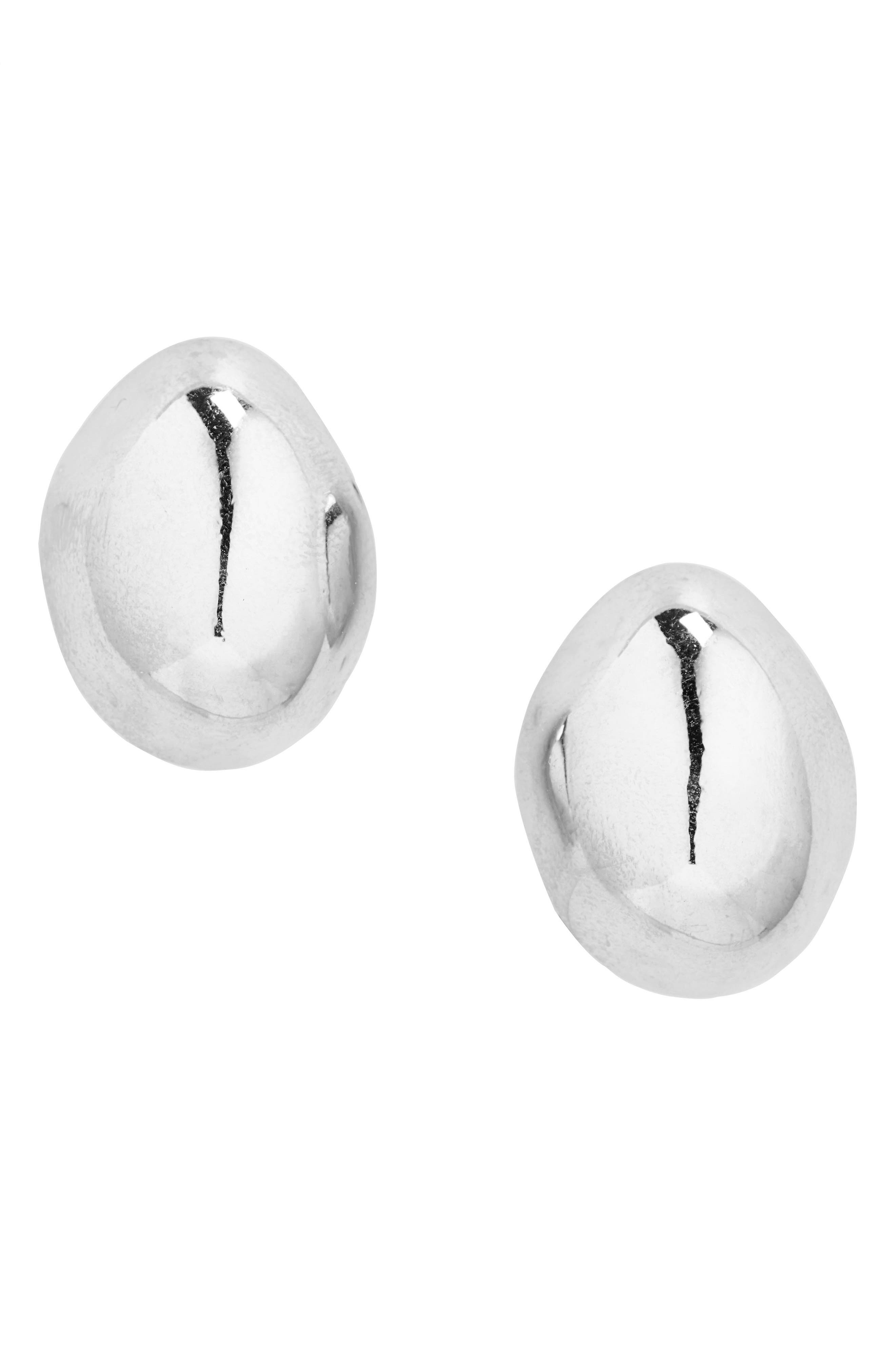 ARGENTO VIVO Organic Oval Stud Earrings