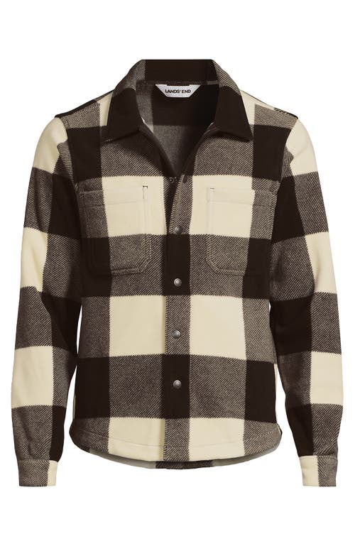 Lands' End Anyweather Fleece Shirt Jacket In Brown
