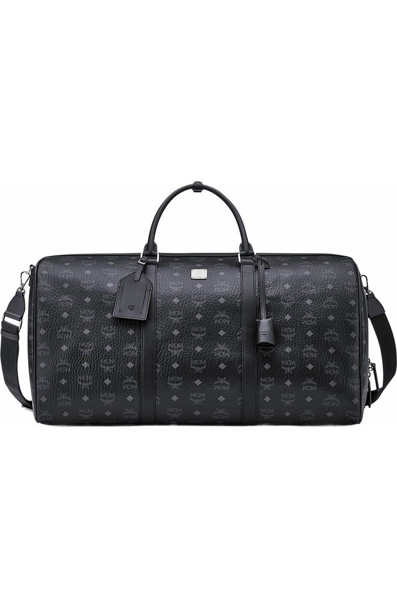 MCM Ottomar Weekender Bag in Visetos, Alternate, color, Black