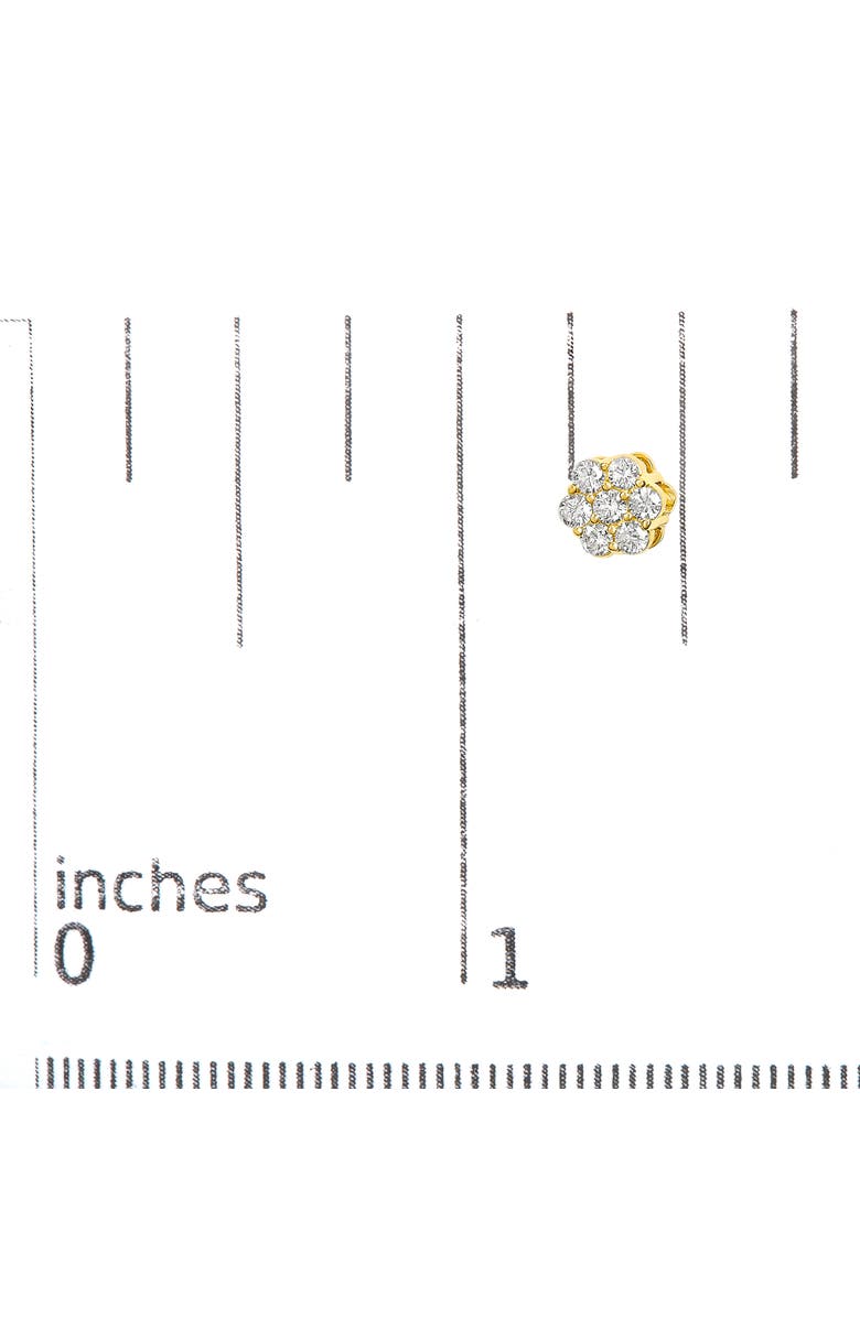 Haus of Brilliance 14K Yellow Gold 3/4 Ct 7 Stone Floral Cluster Diamond Stud Earrings, Alternate, color, Yellow