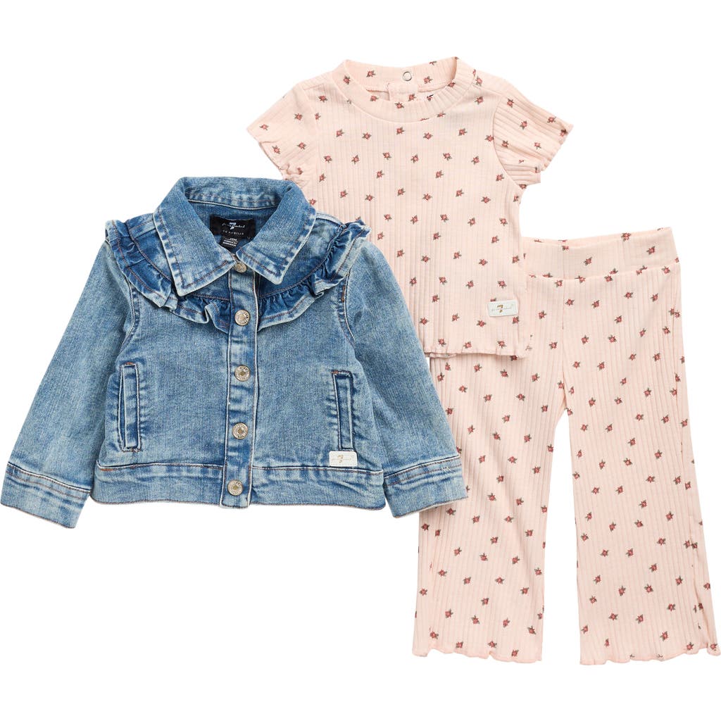7 For All Mankind Babies' Three-piece Rib Knit Set With Jacket