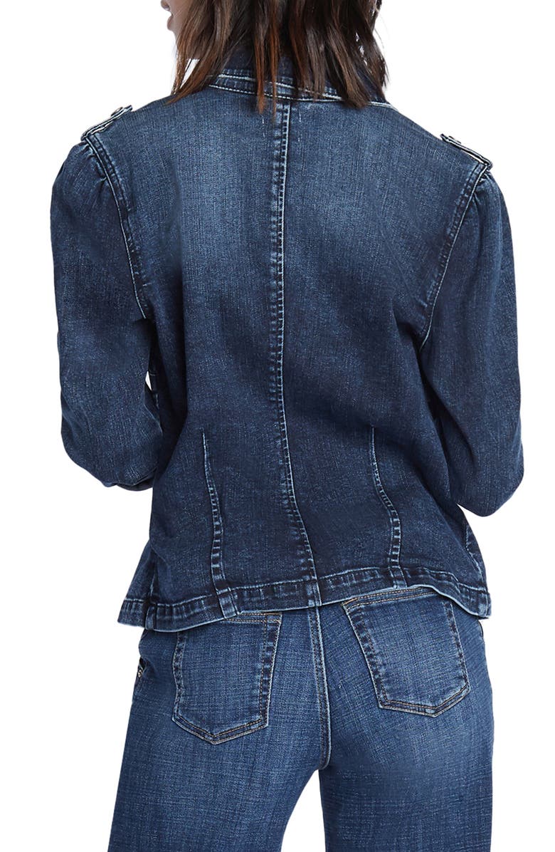 Wash Lab Denim Puff Shoulder Cuff Denim Jacket, Alternate, color, 