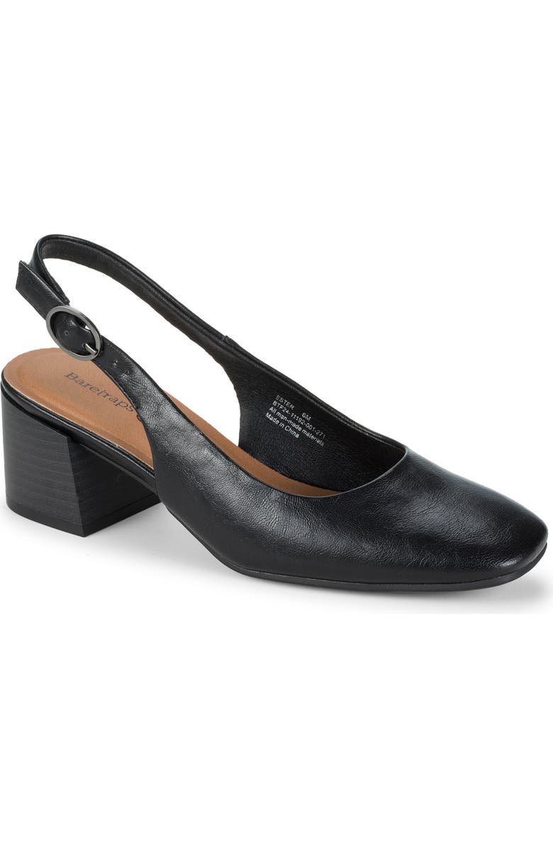 BARETRAPS Ester Block Heel Slingback Pump, Main, color, Black/ Black