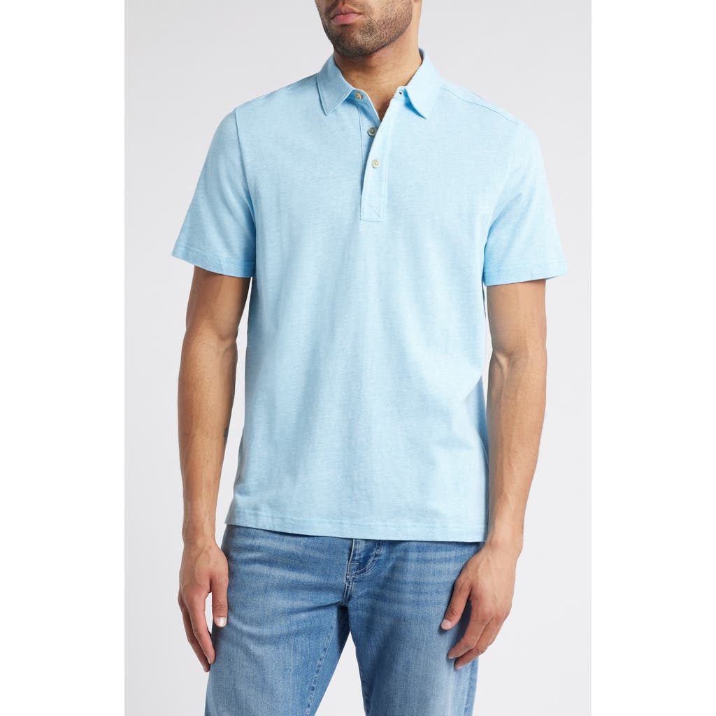 Tommy Bahama Laurito Beach Cotton & Linen Polo In Dark Tile Heather