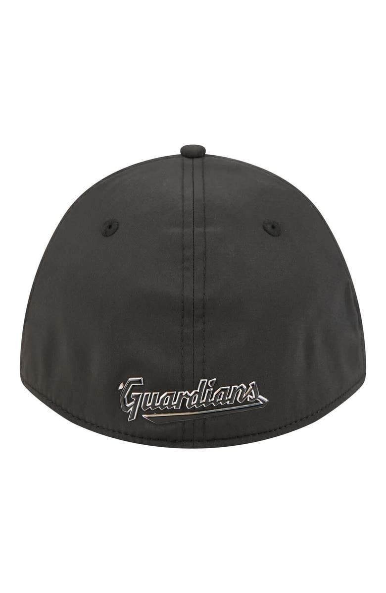 New Era Men's New Era  Black Cleveland Guardians Metallic 39THIRTY M-Crown Flex Hat, Alternate, color, Black