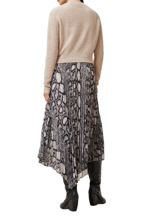 Allsaints Womens Donatella Two-in-one Woven Maxi Dress Flow Ecru Whit In Flow Ecru White