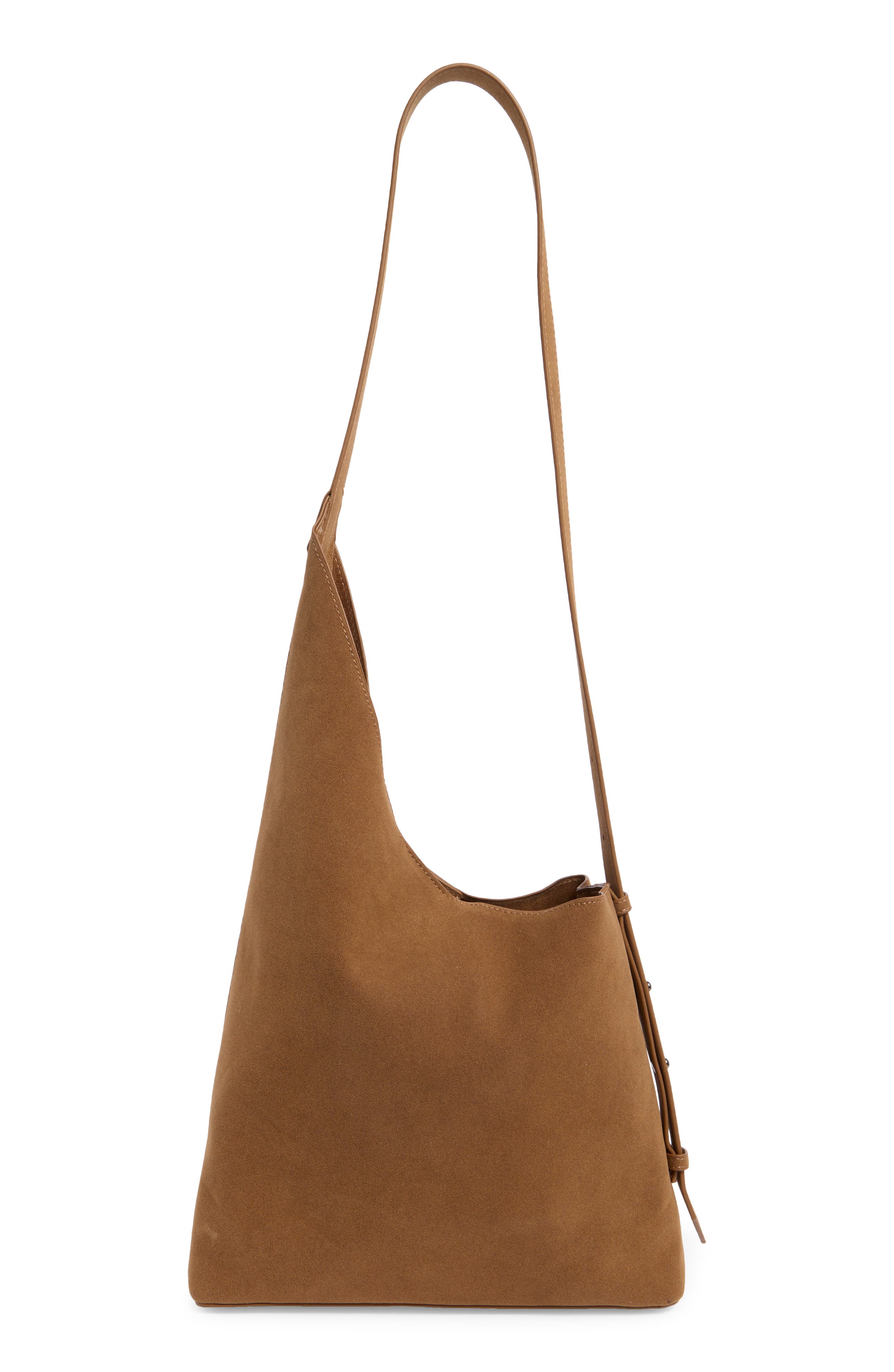 Faux Suede Asymmetric Shoulder Bag