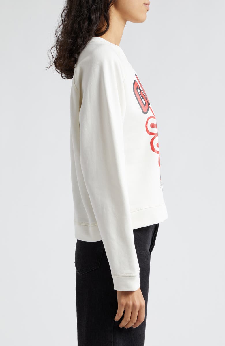 Ganni Isoli Strawberry Raglan Sleeve Organic Cotton Sweatshirt, Alternate, color, 