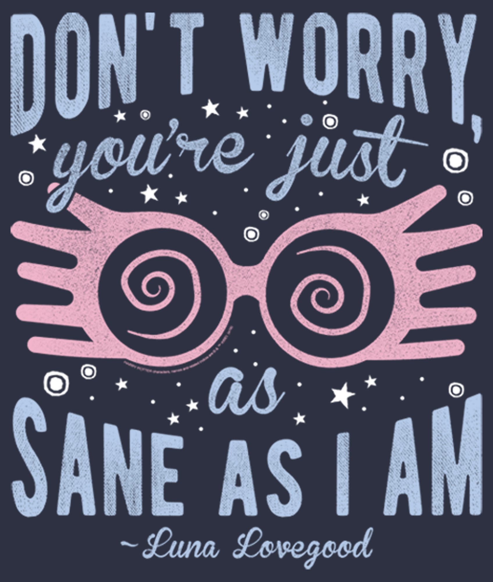 HARRY POTTER Women's Just As Sane As Luna Lovegood Short Sleeve Graphic ...