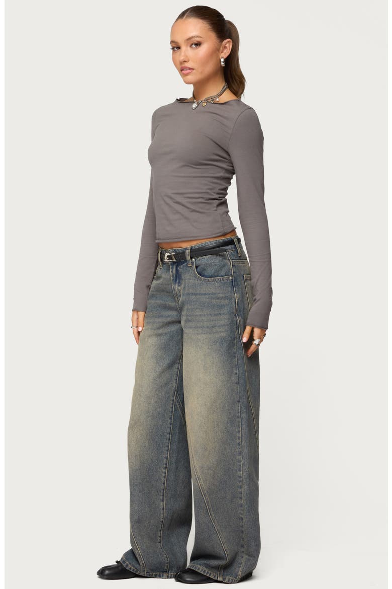 Nico Boat Neck Long Sleeve Top, Alternate, color, DARK-GRAY