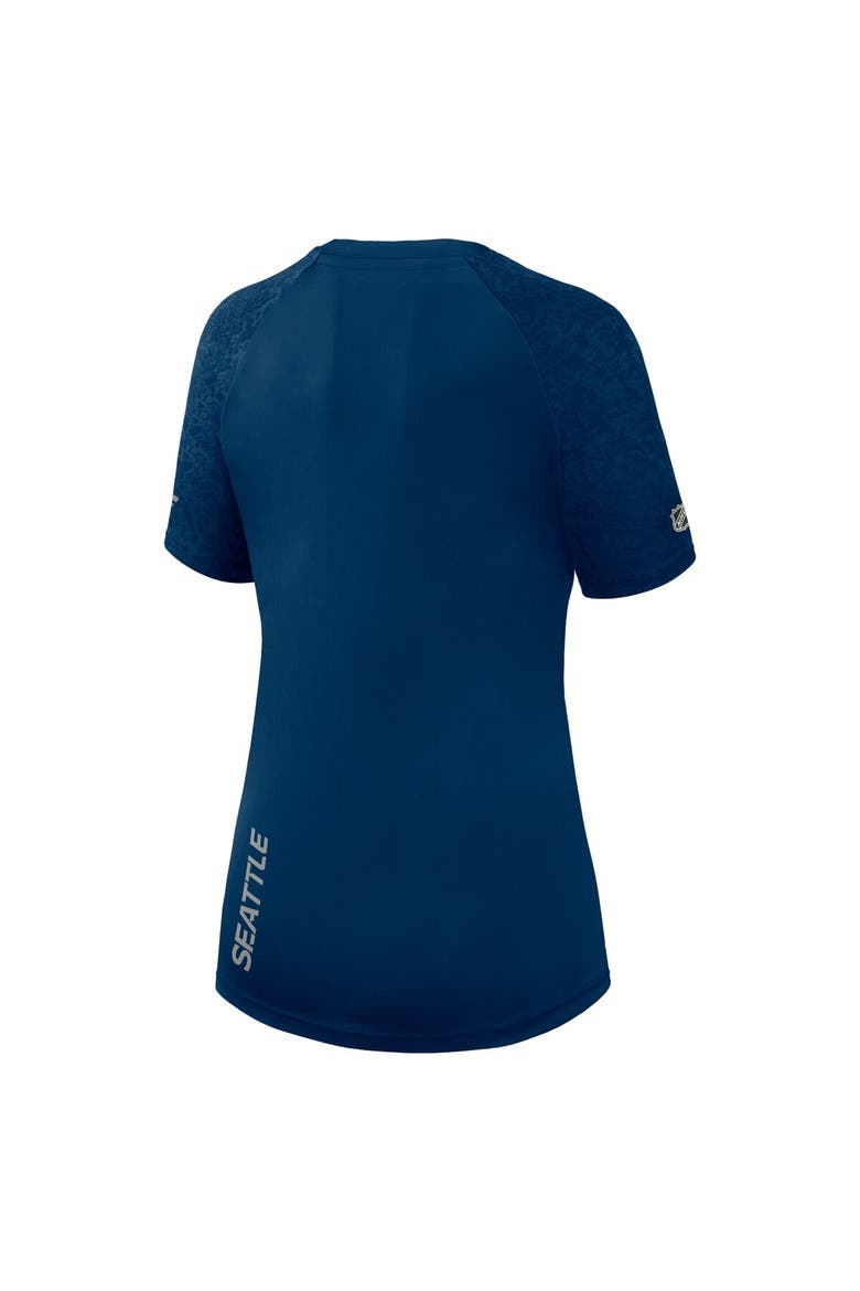 Women's Fanatics Branded  Deep Sea Blue Seattle Kraken Authentic Pro Tech T-Shirt, Alternate, color, Navy