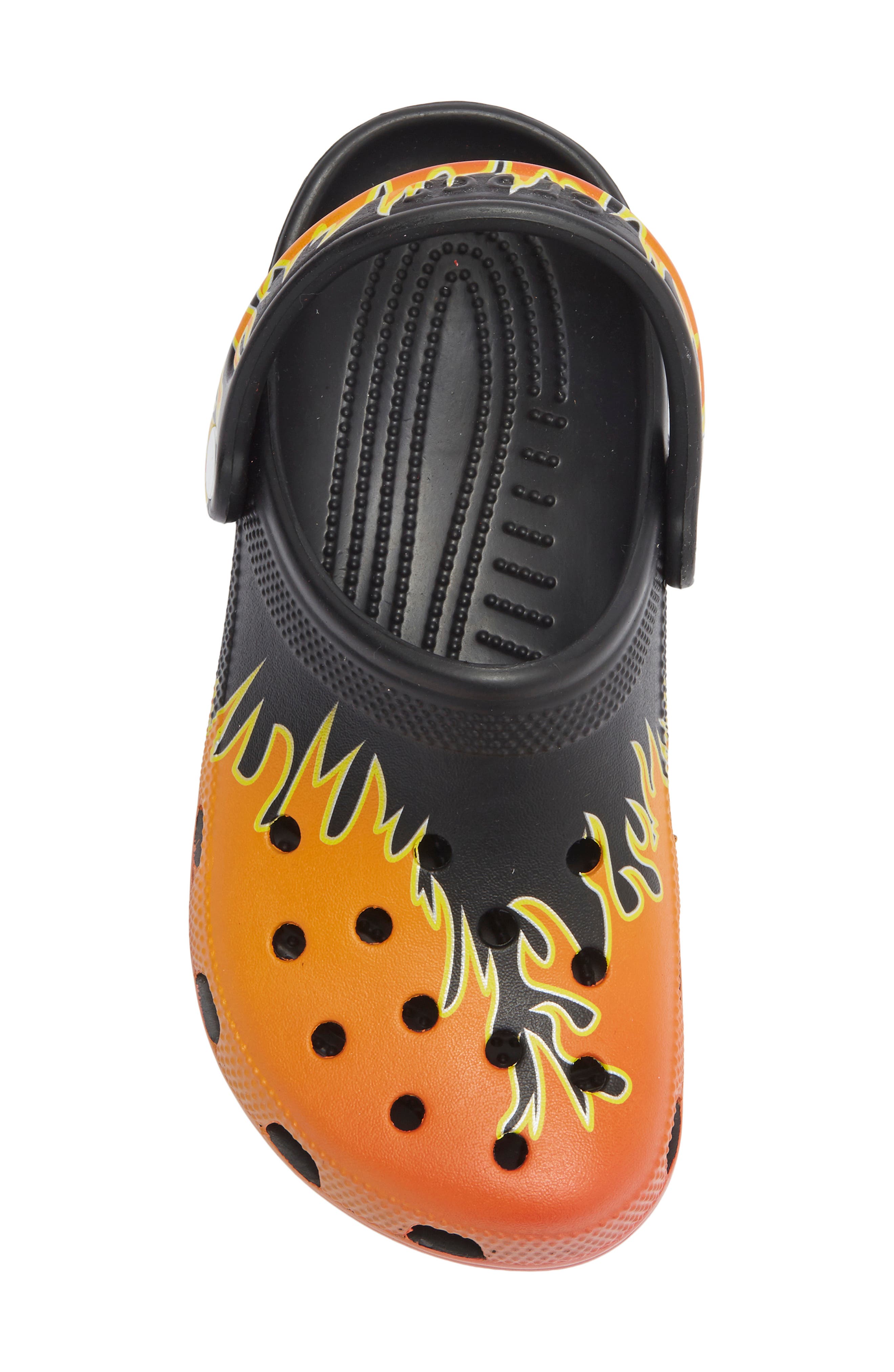 CROCS Classic Flames Clog, Alternate, color, Black/ Multi