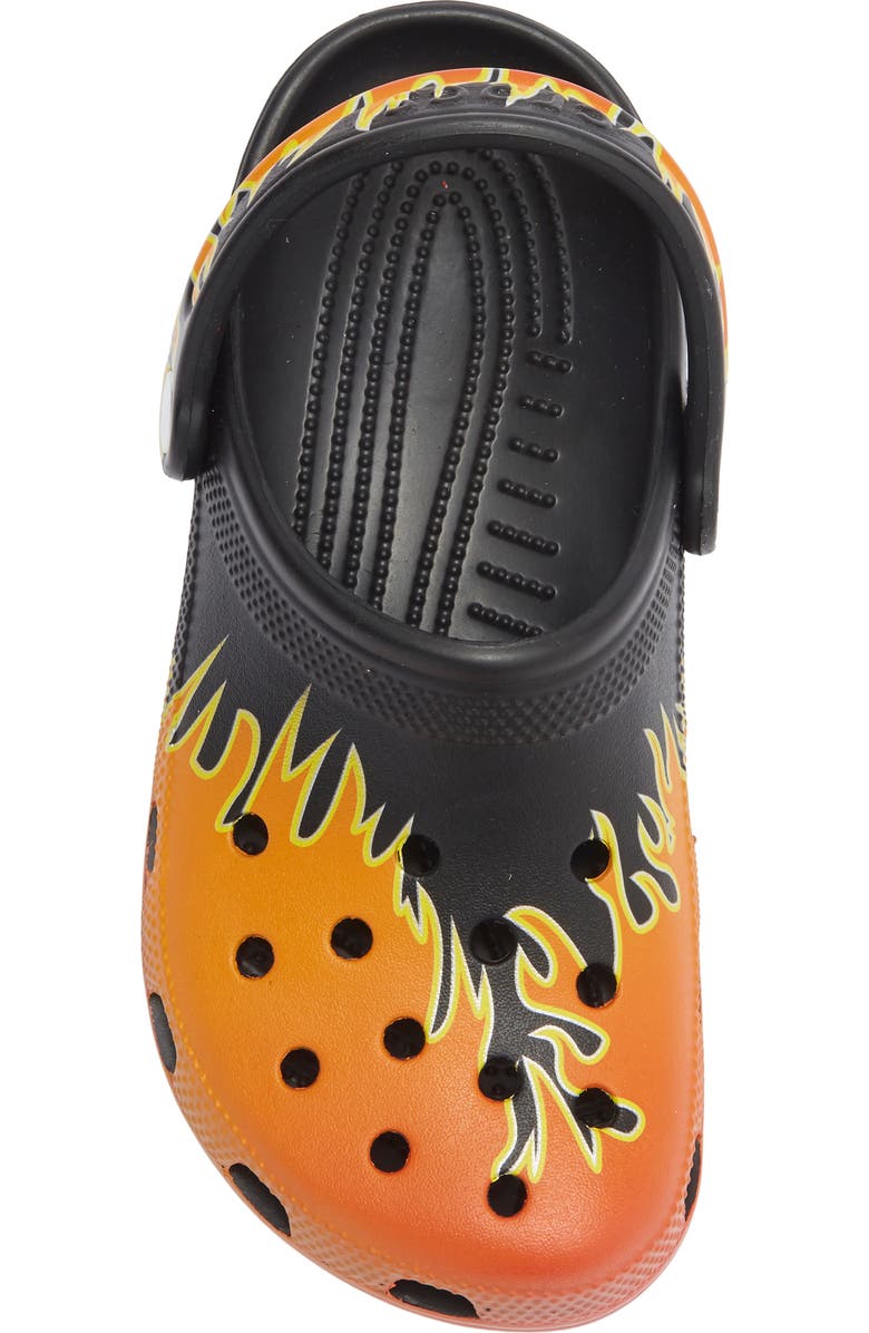 CROCS Classic Flames Clog, Alternate, color, Black/ Multi