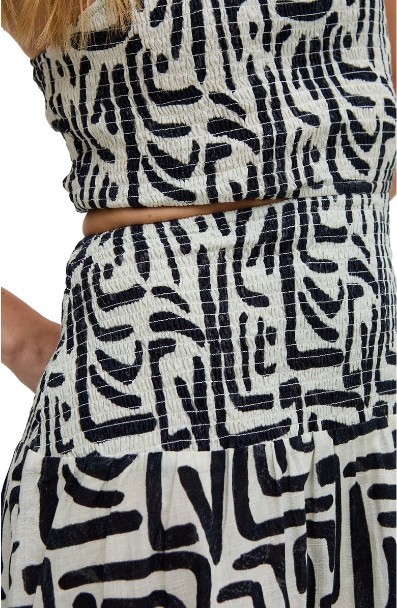 Raffya Jazz Jersey One Shoulder Warhol Print Midi Dress, Alternate, color, Black