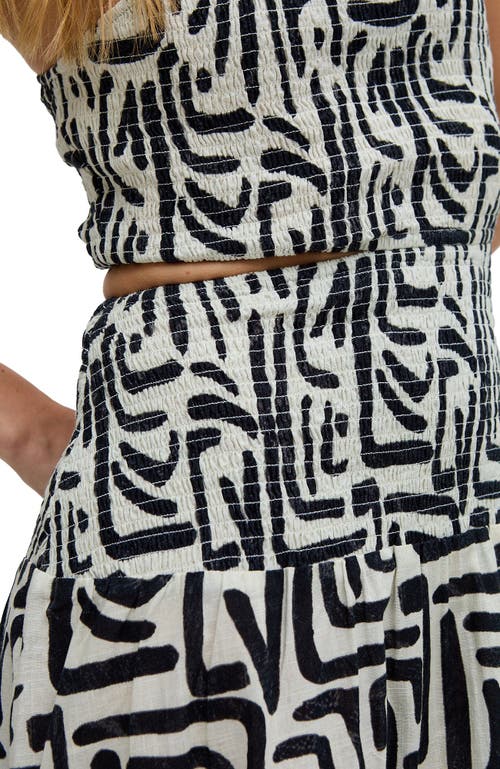 Raffya Jazz Jersey One Shoulder Warhol Print Midi Dress In Black