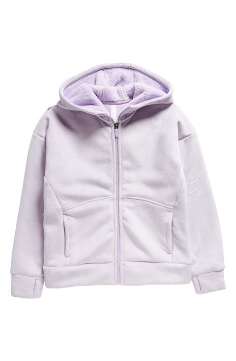 Kids' Velour Lined Rib Zip Hoodie (Little Kid & Big Kid)