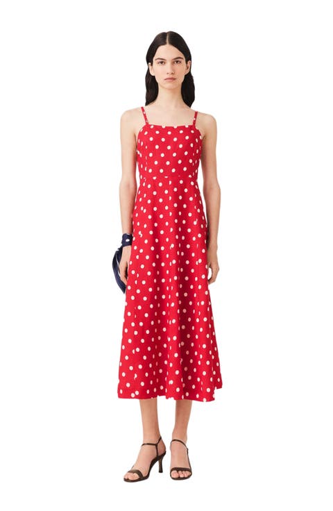 Backless linen-blend maxi dress