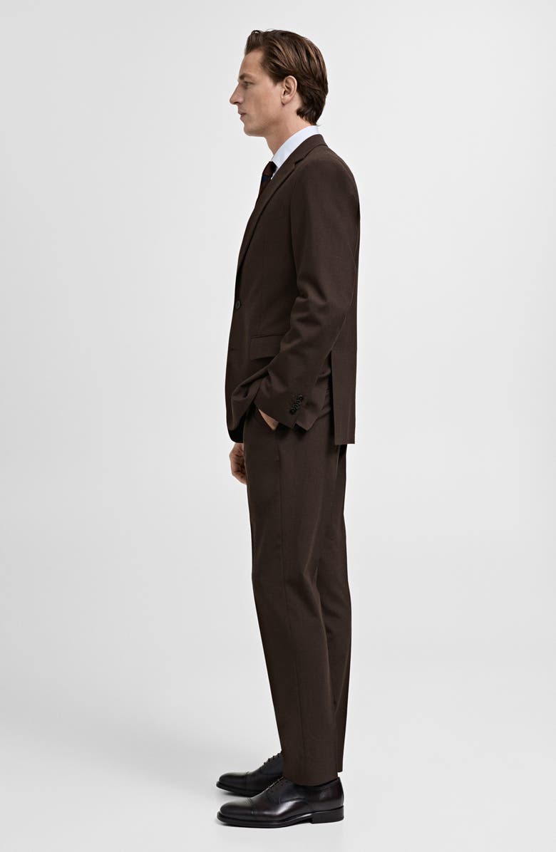 MANGO Turin Virgin Slim Fit Wool Pants, Alternate, color, Brown