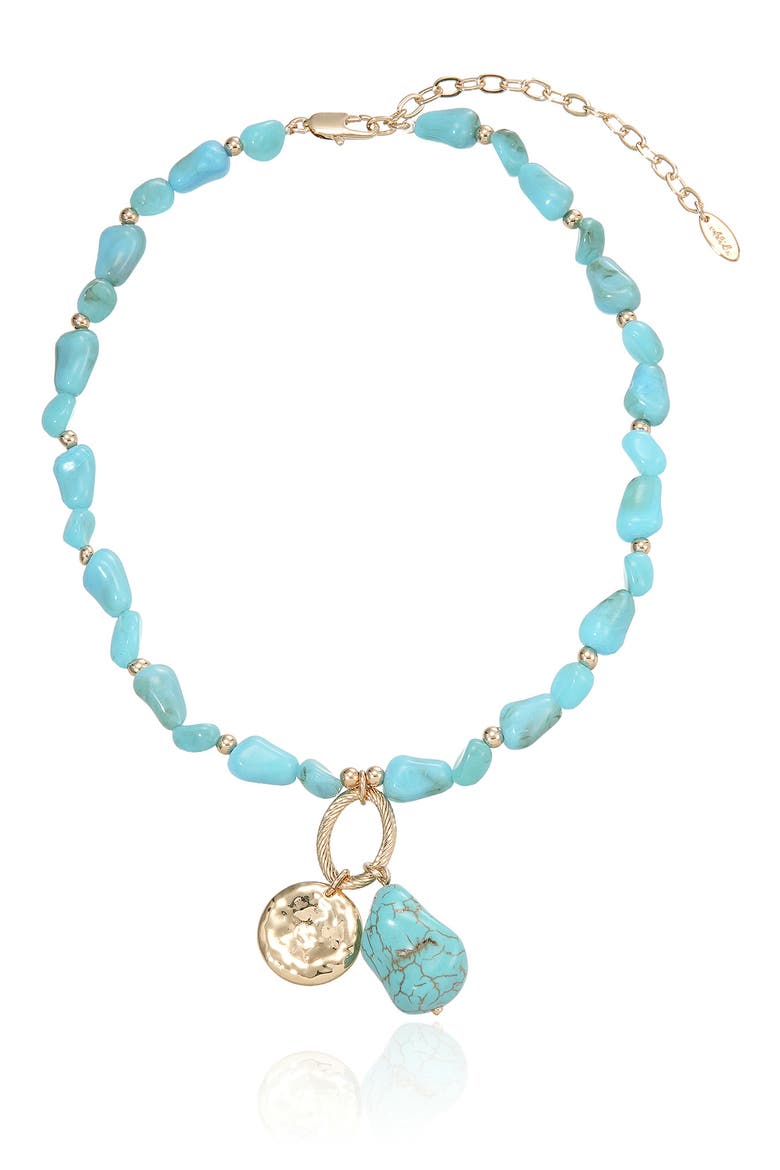 Reconstituted Turquoise Beaded Pendant Necklace, Main, color, TURQUOISE