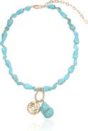 Ettika Reconstituted Turquoise Beaded Pendant Necklace