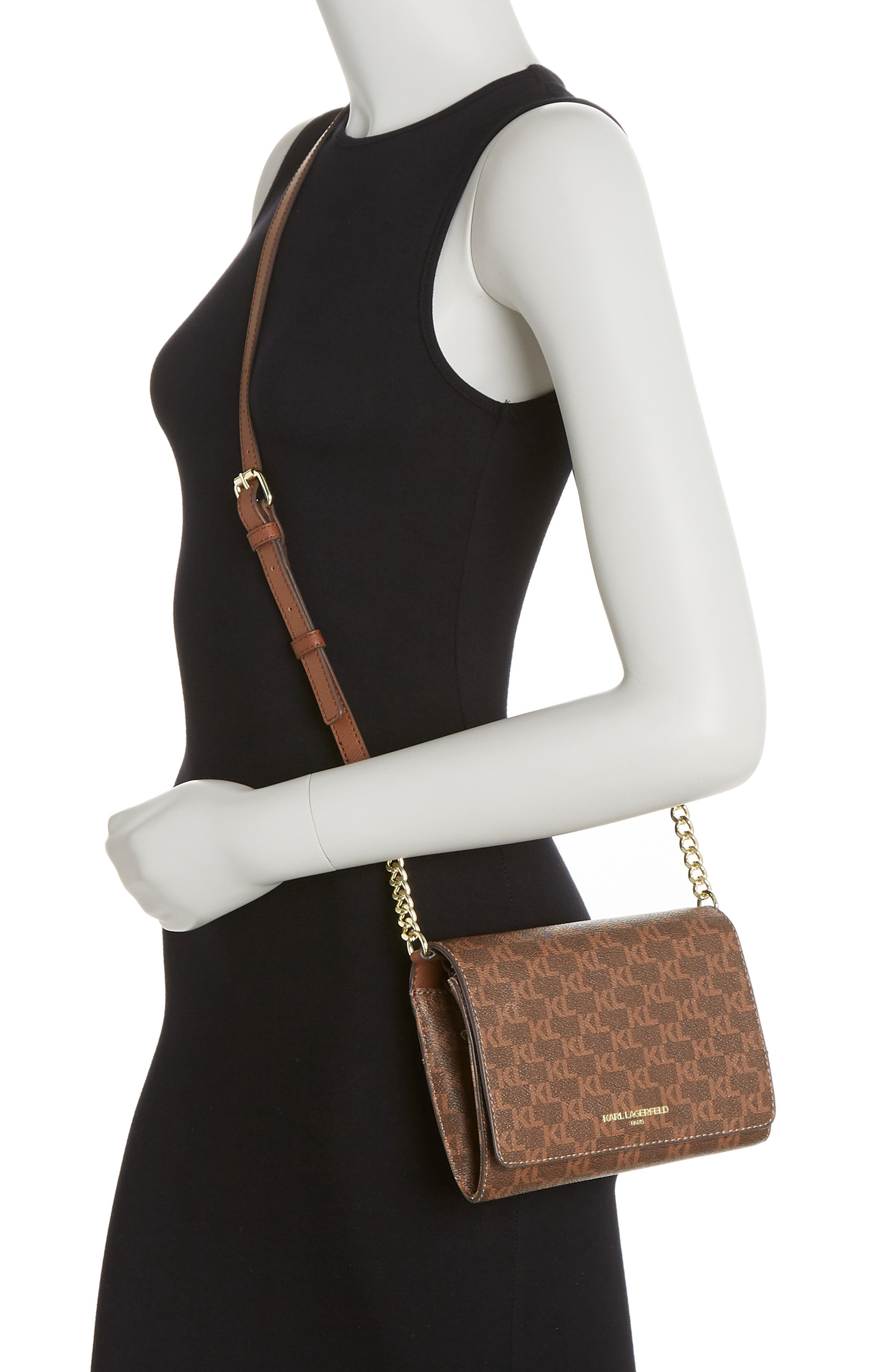 KARL LAGERFELD PARIS Connie Flap Crossbody Bag, Alternate, color, 