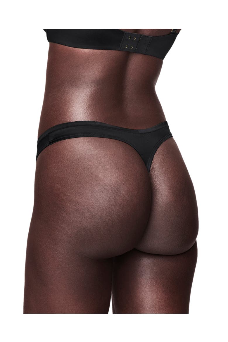 The Thong Satin, Alternate, color, BLACK