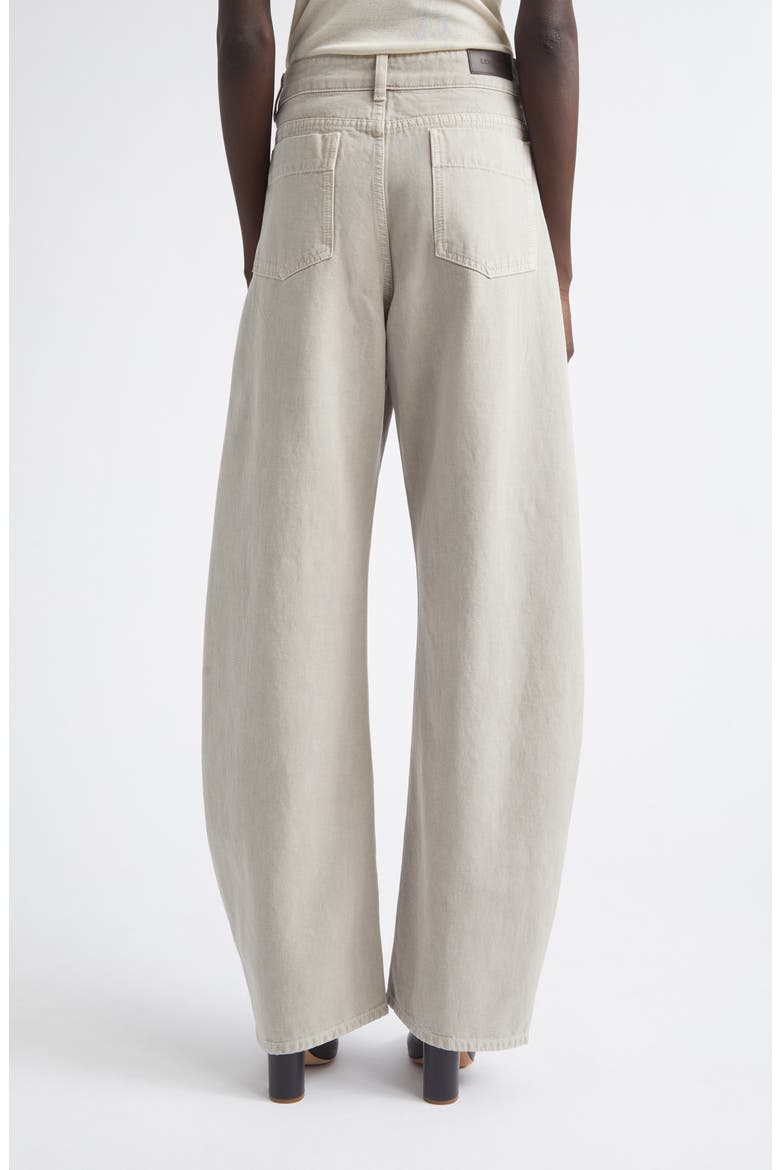 High Waist Cotton Twill Barrel Leg Pants, Alternate, color, MOONSTONE