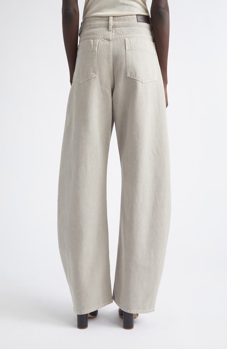 Lemaire High Waist Cotton Twill Barrel Leg Pants, Alternate, color, Moonstone