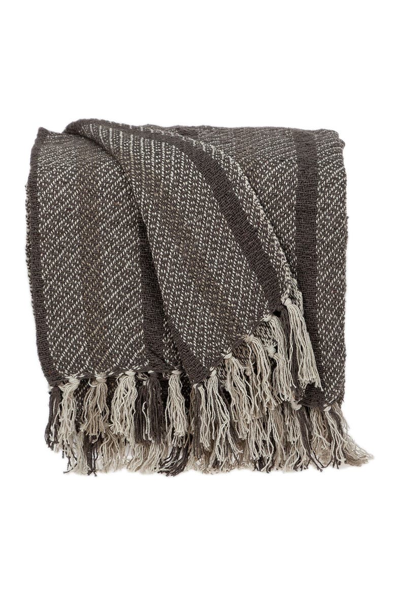 Jax Casual Brown 52" x 67" Woven Handloom Throw, Main, color, BROWN