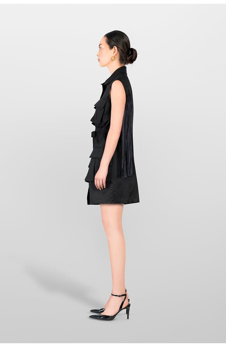 LAURA APARICIO Sahariana Cotton Dress, Alternate, color, Black