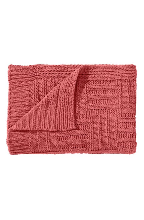 Chain Basket Chenille Knit Throw