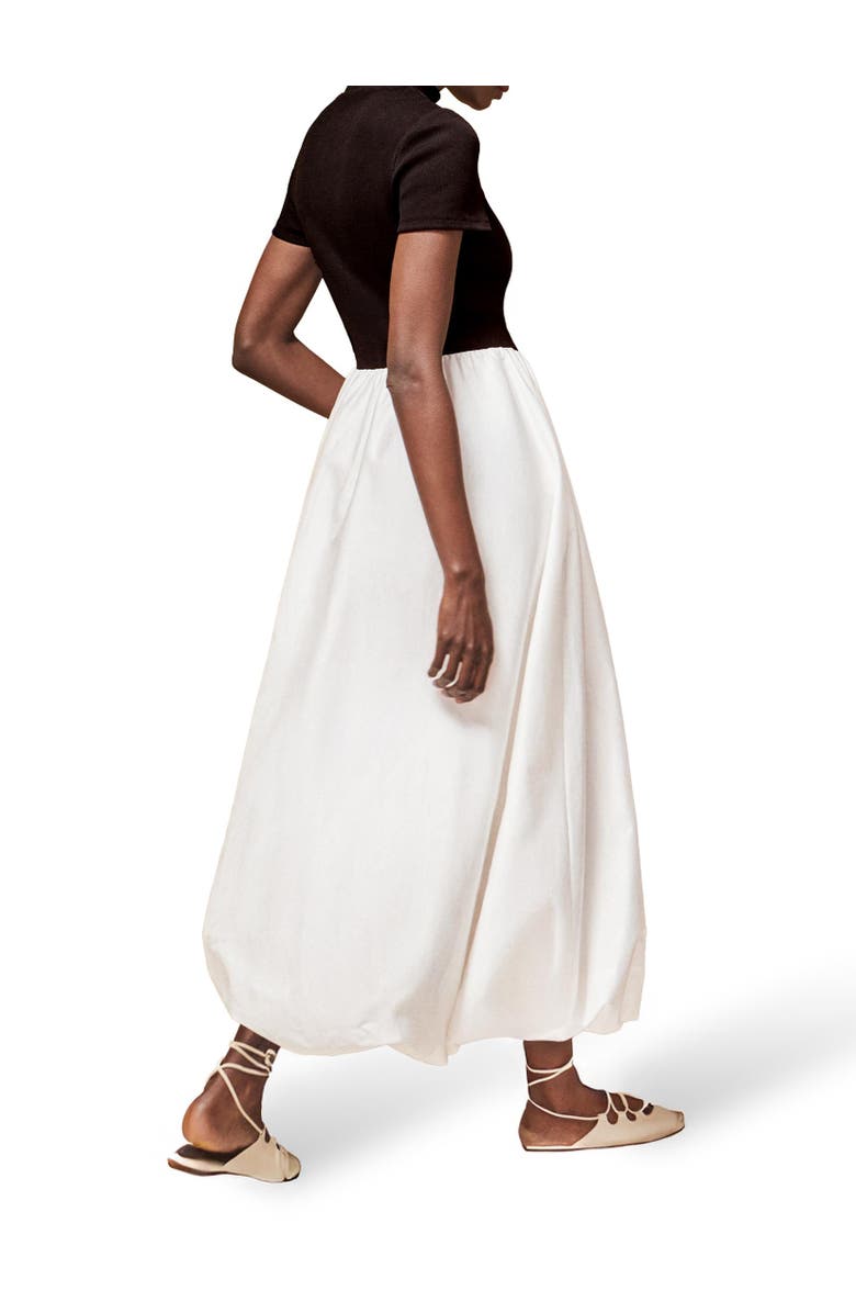 Ro&Zo Lucinda Mixed Media Dress, Alternate, color, Black